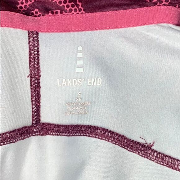Lands’ End Long Sleeve Pull Over 1/4 Zip Maroon/Pink Stretch Small - Picture 4 of 4